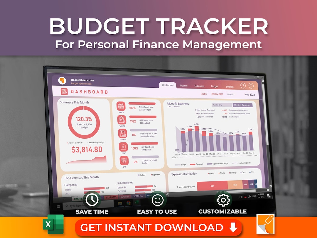 Budget Tracker Excel Template: 2026 Personal Finance (instant Download ...