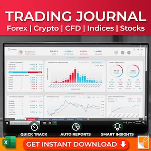 Forex Trading Journal Template: Crypto, CFD, Stock Market (Excel)