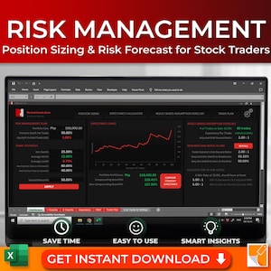 Risk Management Spreadsheet, Trade Risk Management Tool, Position Sizing Calculator, Day Trading Expectancy Excel, Money management