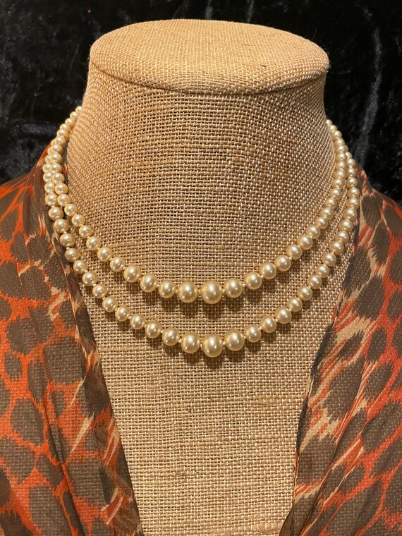 Vintage Pompadour Faux Pearl Necklace Restrung New Clasp Etsy