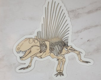 Dimetrodon Sticker | Mammal Like Reptiles | Dinosaurs | Prehistoric Fossils | Extinct Animals | Synapsids | Paleontology