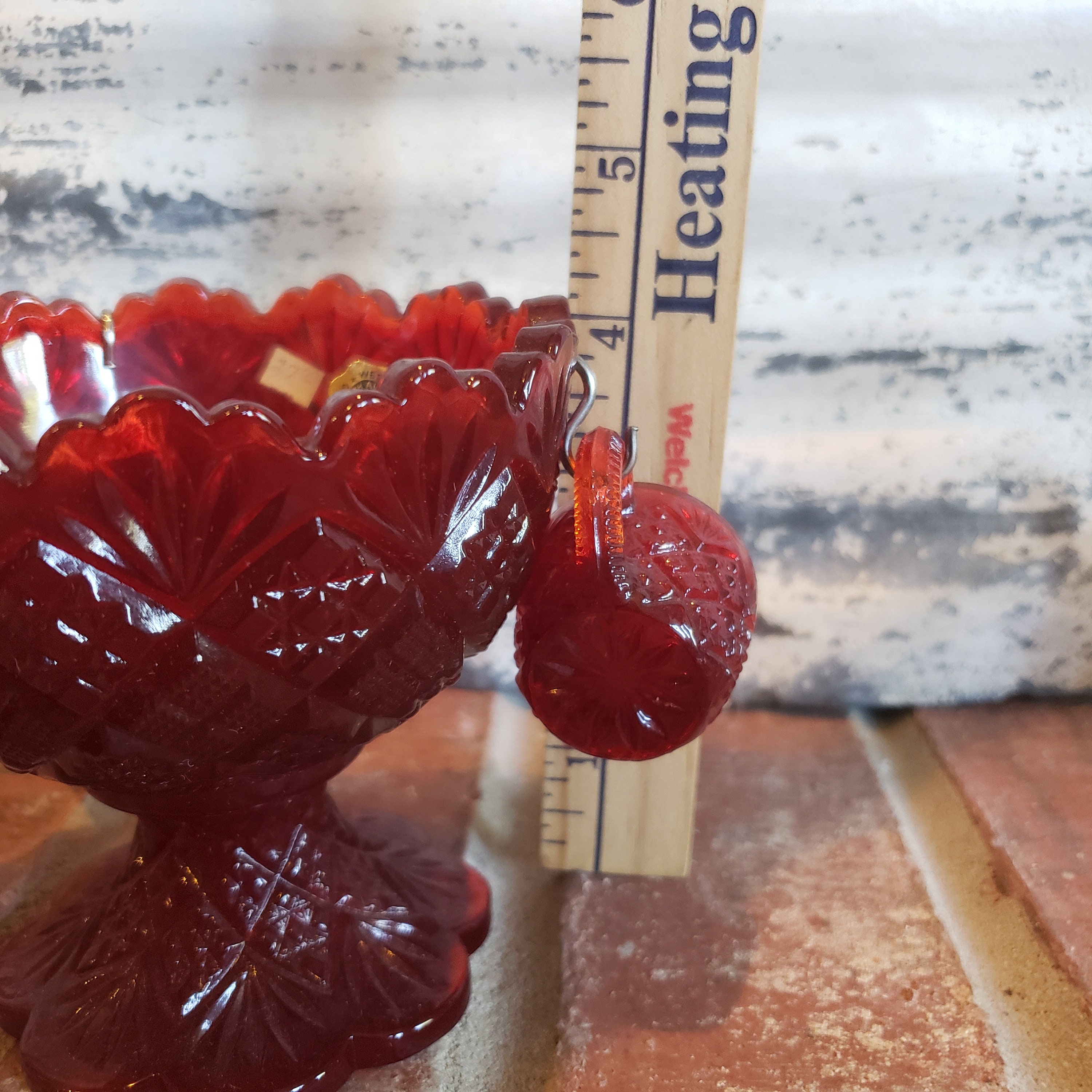 Vintage 1983 Westmorland Thumbelina Ruby Glass Mini Punch Bowl With