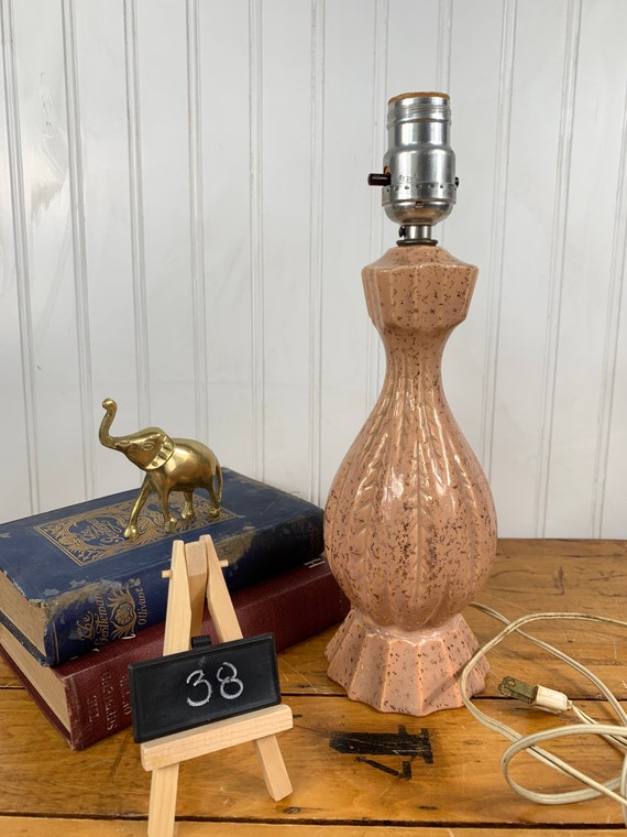 pink and gold desk lamp
