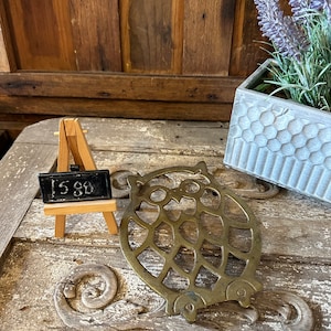 Vintage Brass Owl Trivet