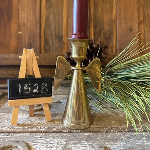 Brass Angel Candlestick, Vintage Candle Holder, India Brass