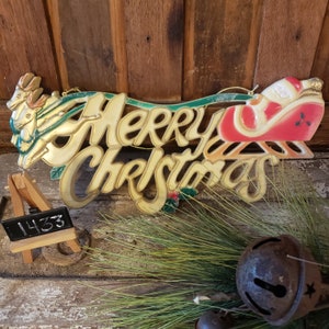 Vintage plastica allegra Natale parete appesa