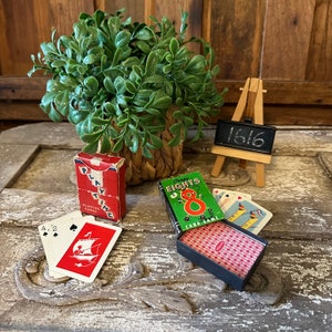 Cartas de jogar pequenas vintage, conjunto infantil Whitman em caixa, vendido individualmente