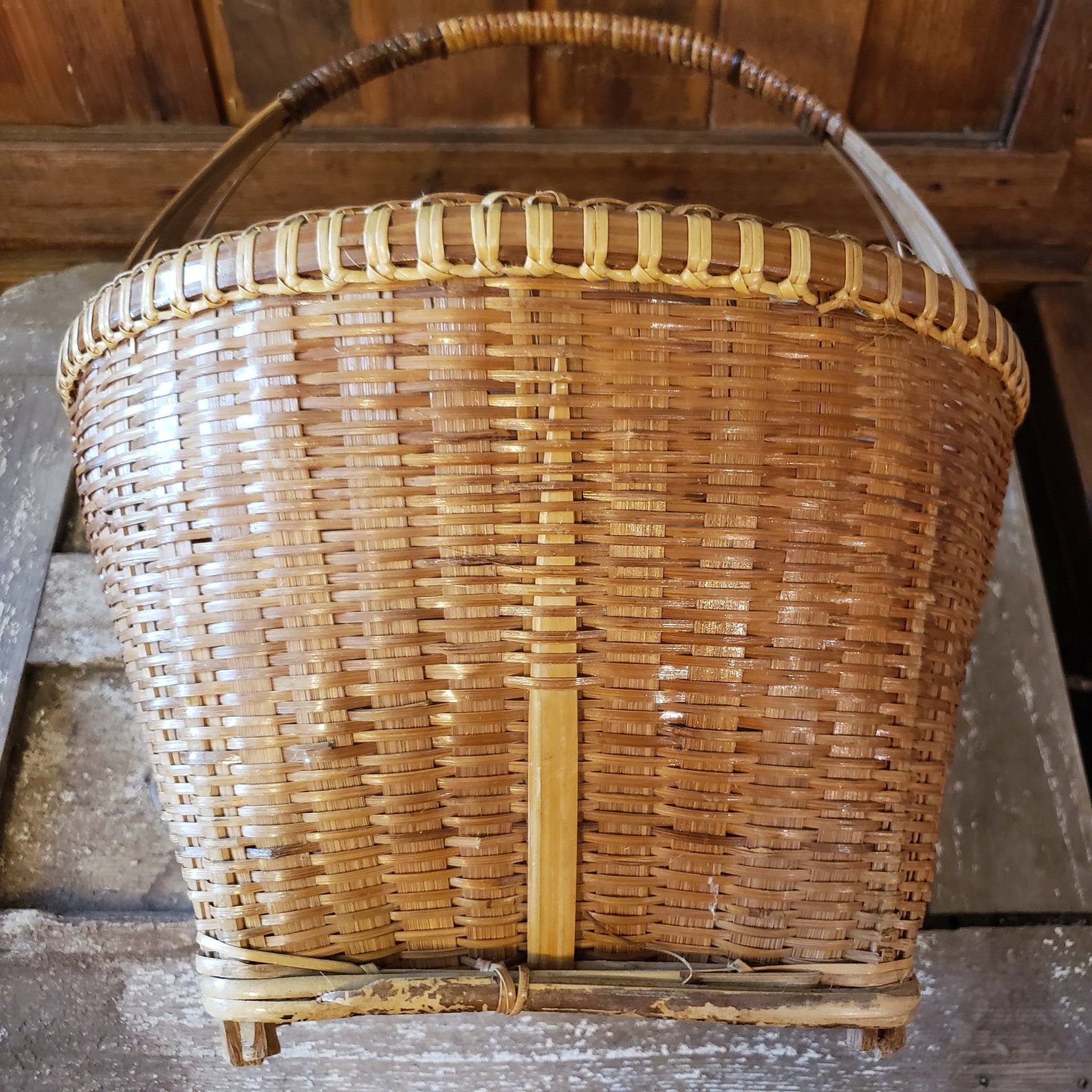 Large Woven Basket Farmhouse Blanket Basket Cottage Basket Etsy