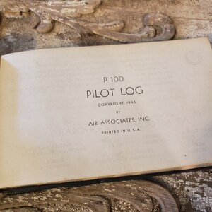 Vintage Pilot Flight Record and Log Book type P 100, Copyright 1945 - Etsy