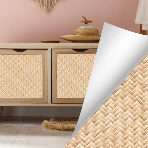 Rattan Vinyl Wrap Self Adhesive Rattan Weave Effect Etsy UK