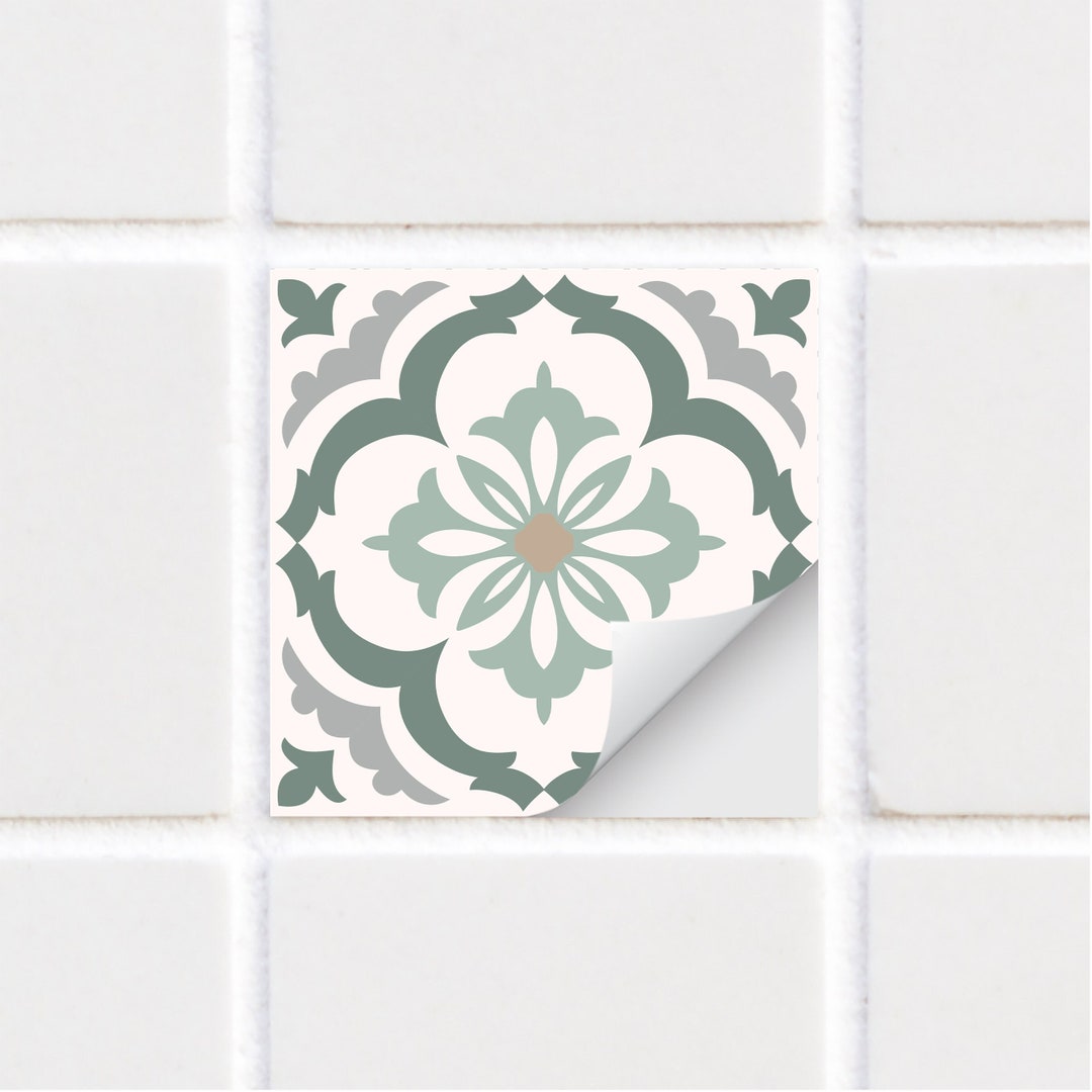Tile Stickers Green Vintage Tile Decals TS00325 Etsy