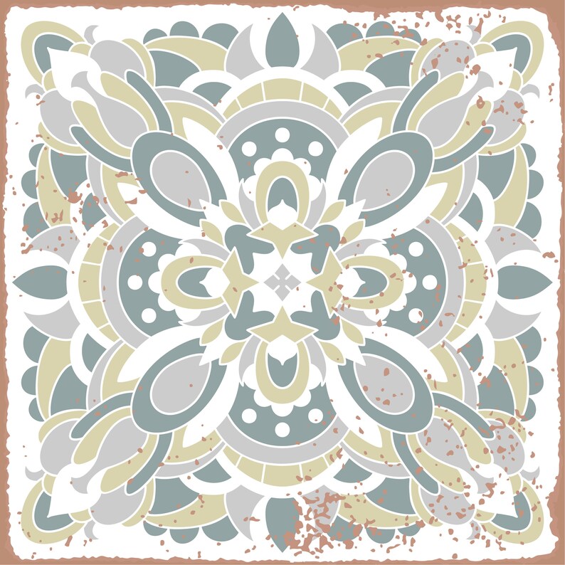Tile Stickers Sage Green Azulejos Tile Decals TS00703 Etsy