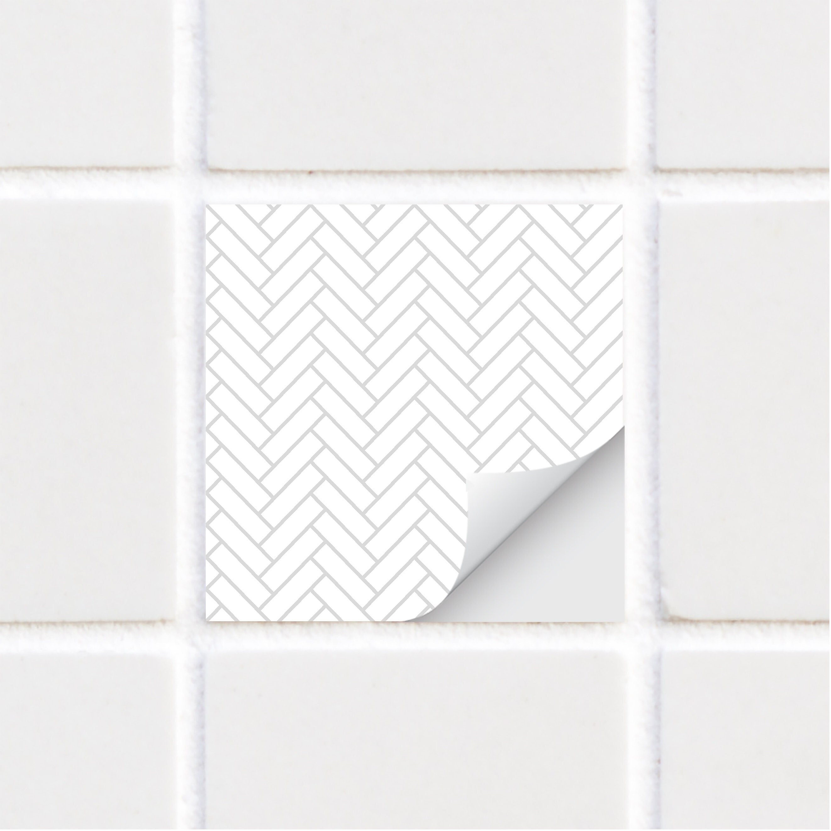 Herringbone Tile Stickers Grey Tile Decals Modern Tile Etsy