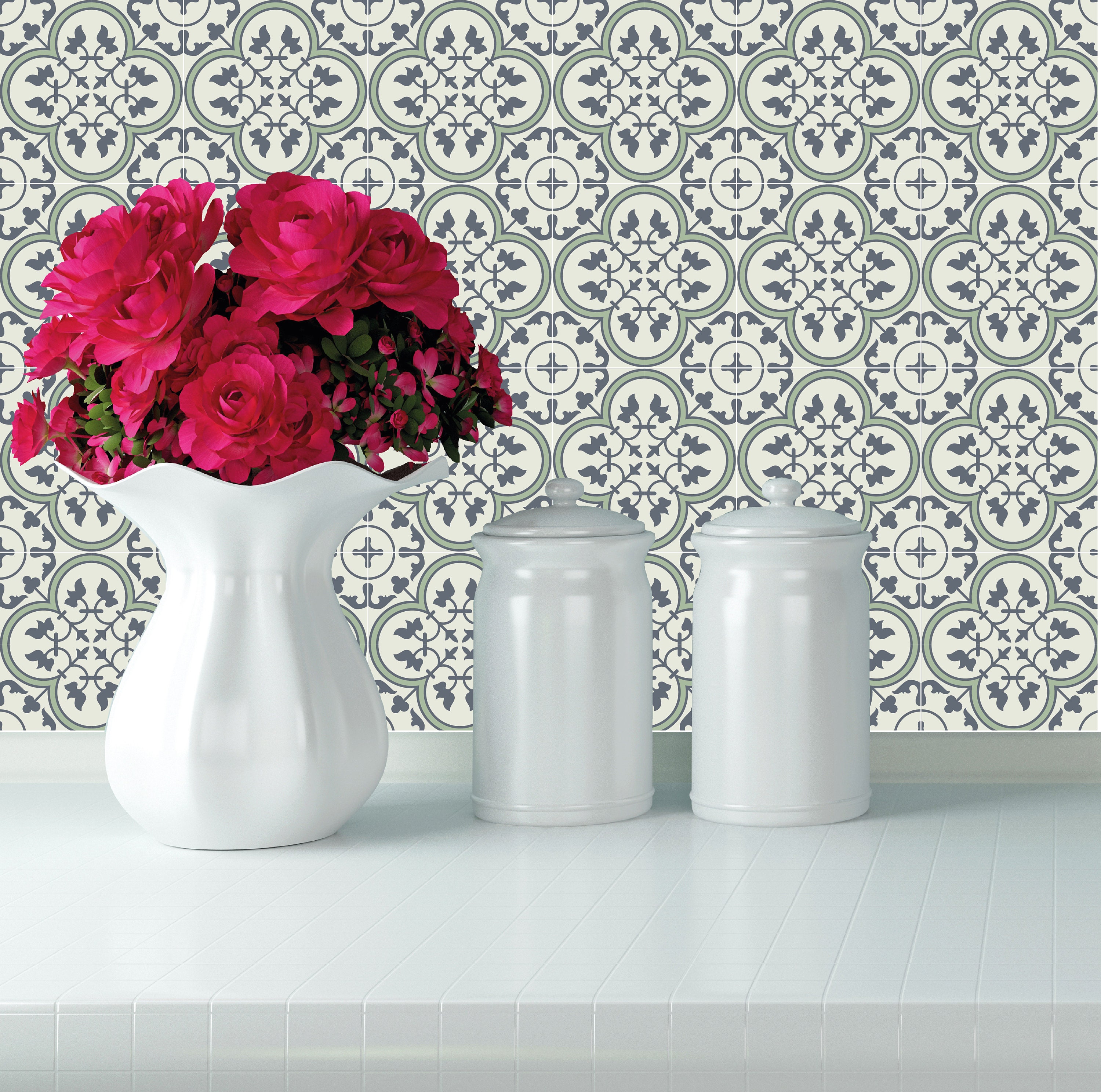 Tile Stickers Sage Green Vintage Tile Decals TS00328 Etsy UK