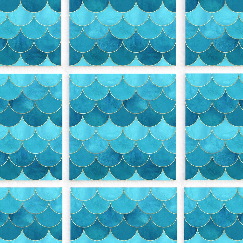 Tile Stickers Mermaid Tile Decals TS00336 Etsy UK