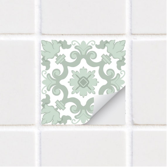 Tile Stickers Green Vintage Tile Decals TS00381 Etsy