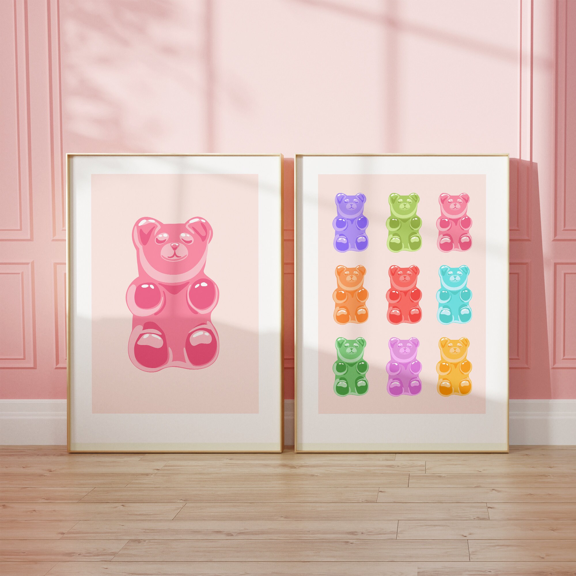 Acrylic Gummy Bear Wall Art Mirror, Baby Candy Theme Room Decor, Candies  Nursery Decor, Kids Colorful Mirror, Teddy Bear Wall Art Decor 