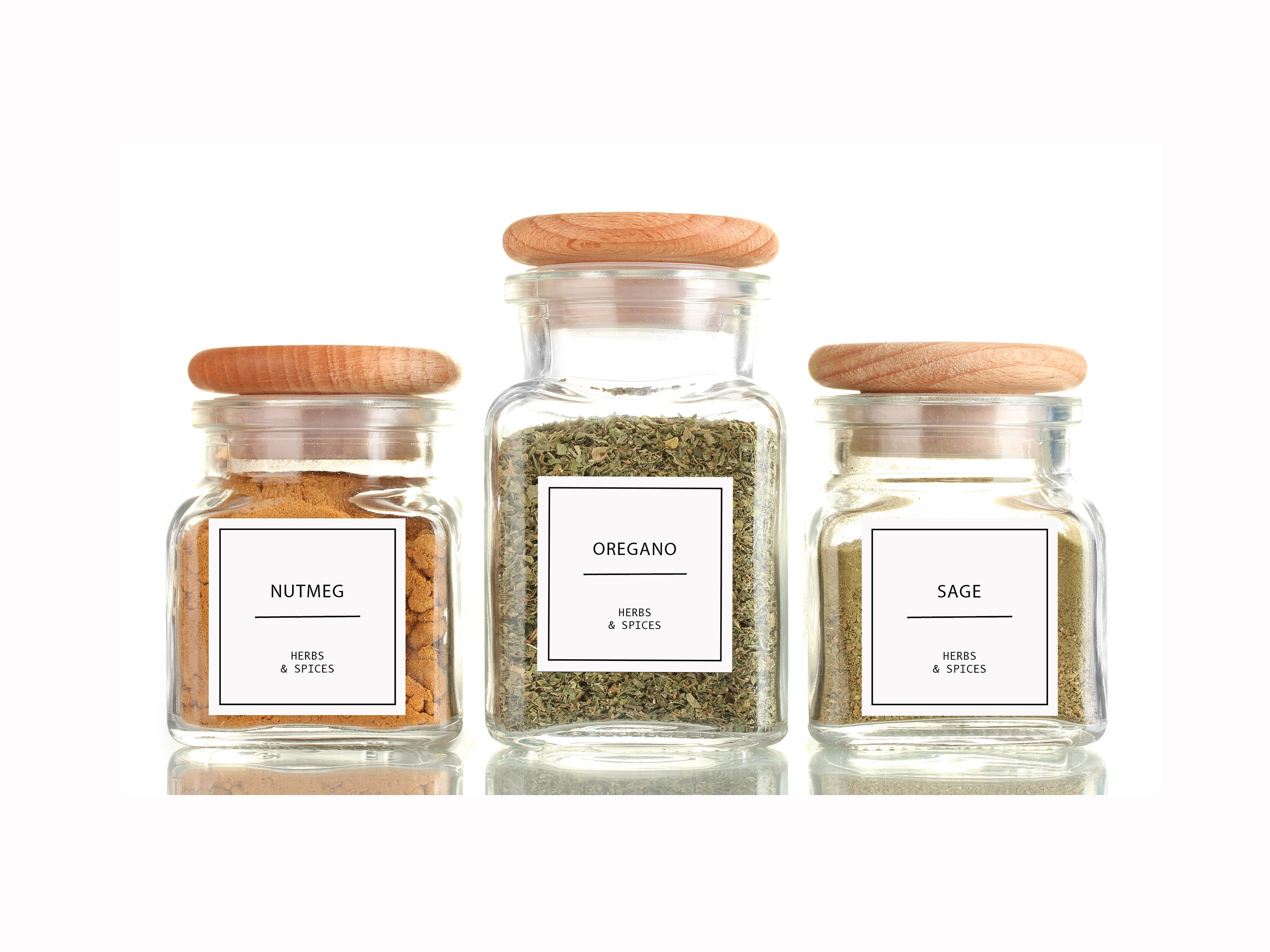 Complete Spice Jar Label Set 27 Square Spice Jar Stickers Etsy