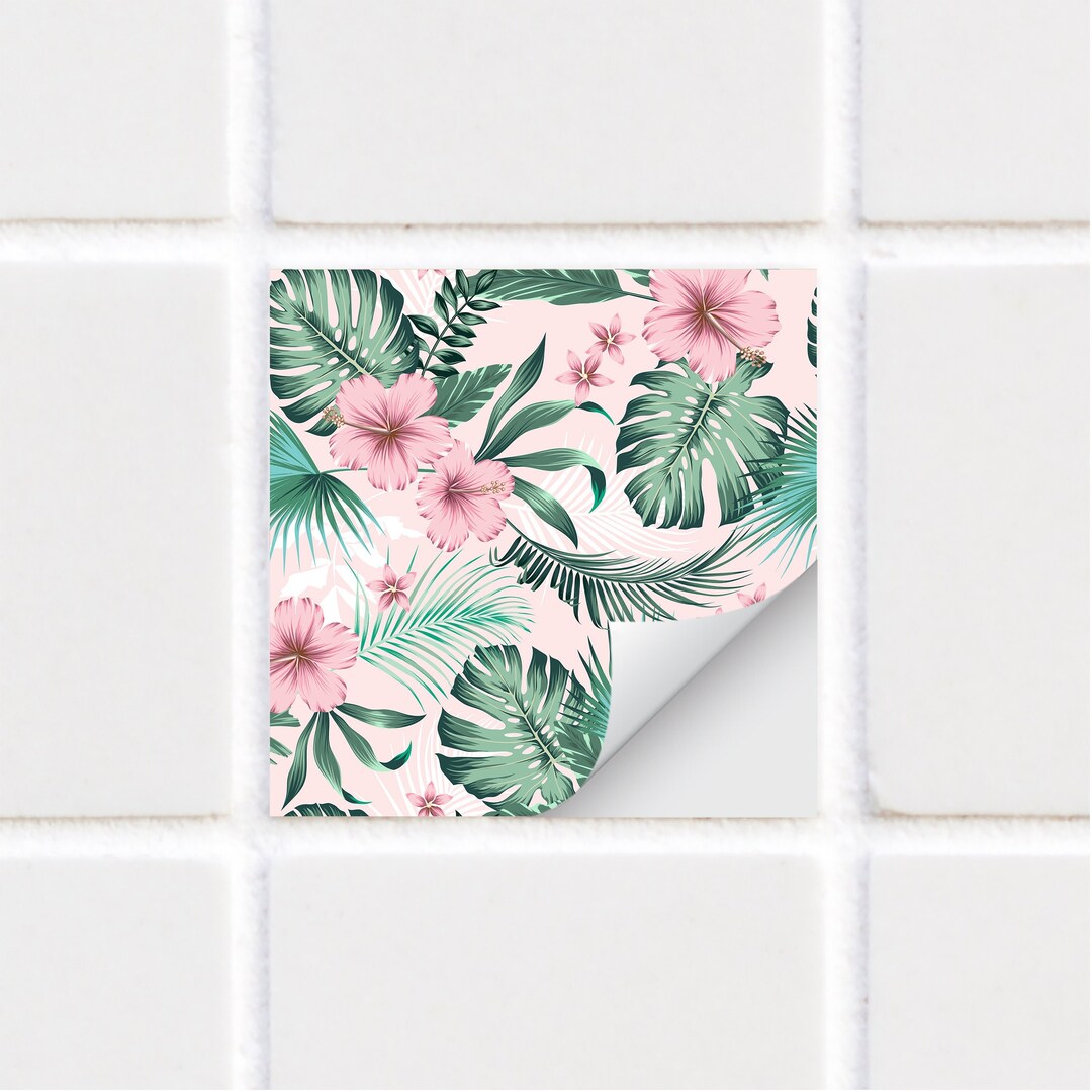 Tile Stickers Pink Tile Stickers TS00214 Etsy UK