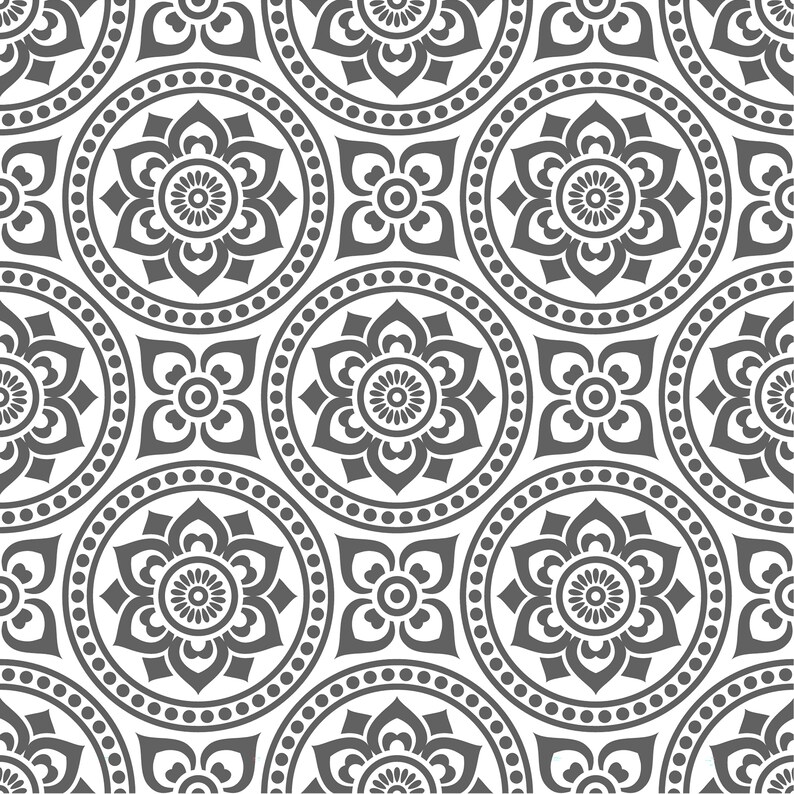 Tile Stickers Grey & White Patterned Tile Decals TS00311 Etsy UK