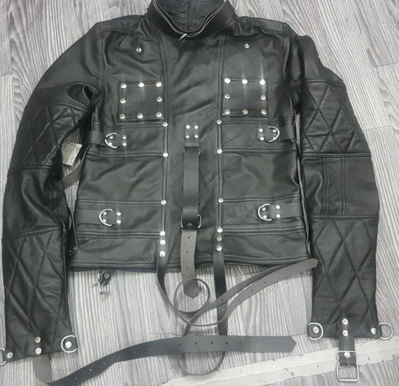 Mens Real Leather Heavy Duty Straight Jacket Cowhide Heavy - Etsy