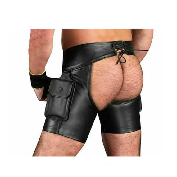Real Black Leather Chaps Soft Lambs 
