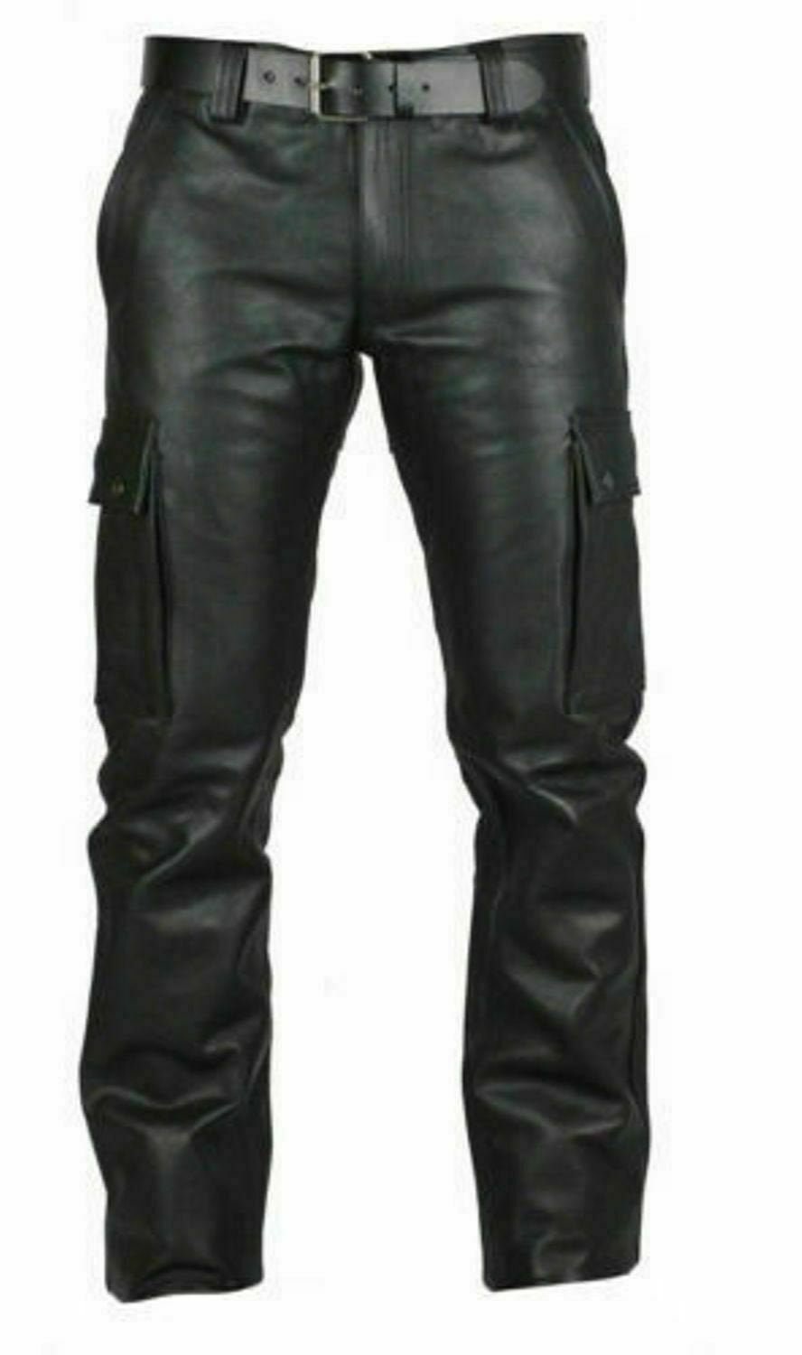 Mens Real Black Leather Motorbike Pant Biker Jeans Cargo 6 - Etsy