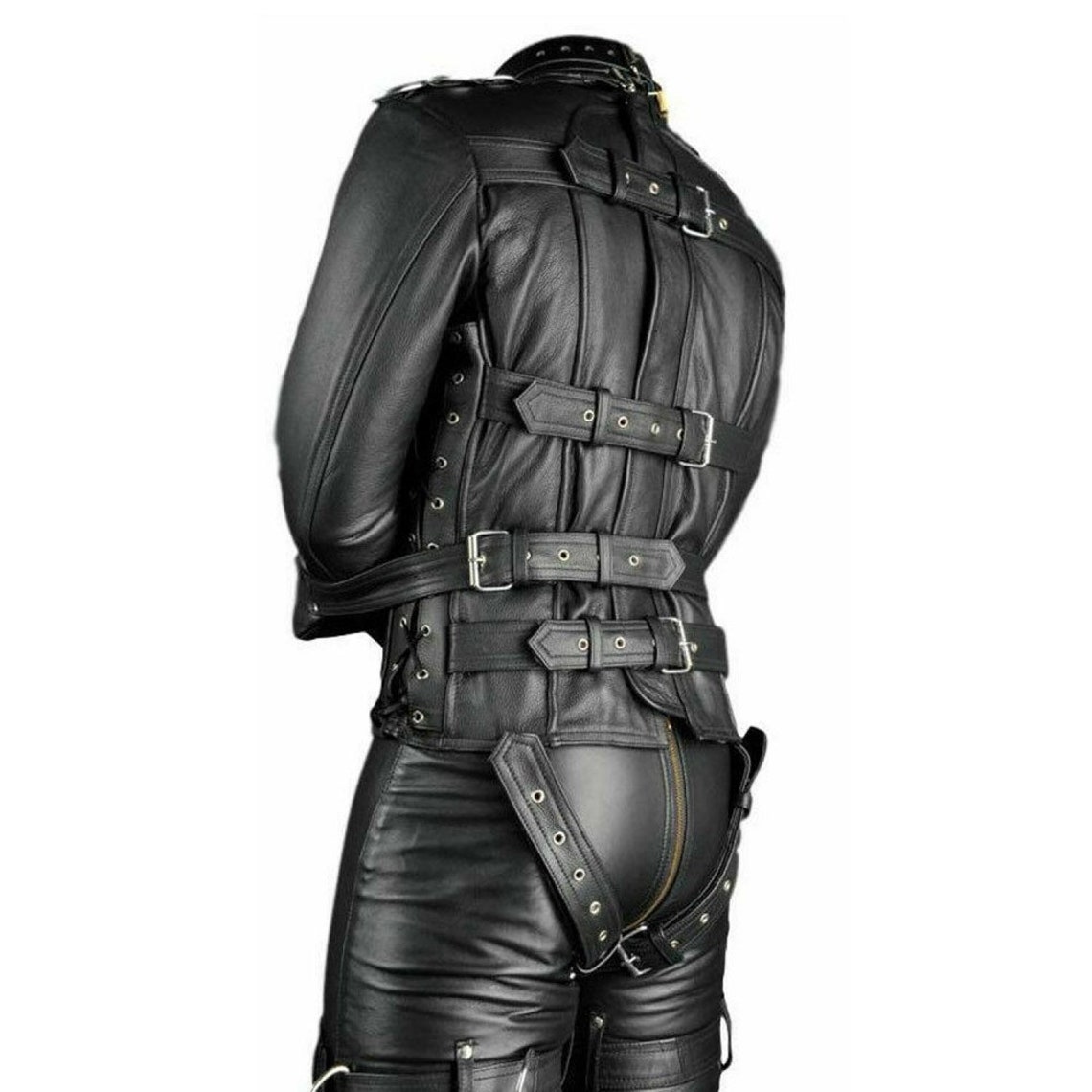 Mens Real Leather Straitjacket Heavy Duty Bondage Strait Etsy