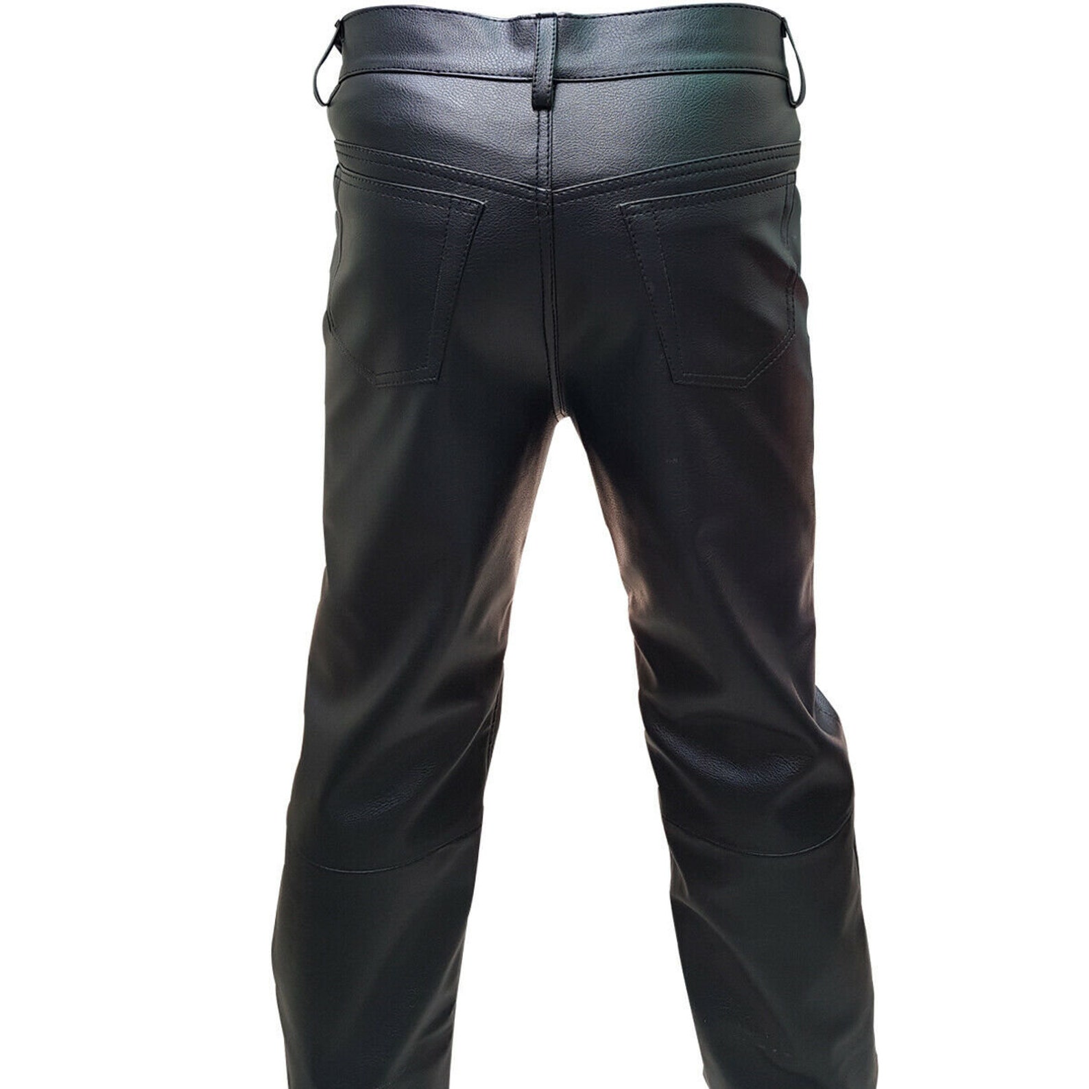 Mens Pure Black Leather Pant 501 Jeans Rider Biker Men Trouser - Etsy UK