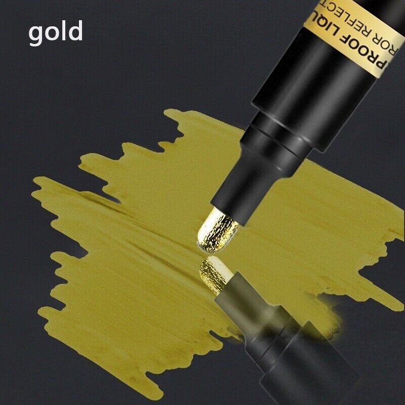 Metallic Liquid Chrome Gold Mirror Finish Paint Pen Waterproof