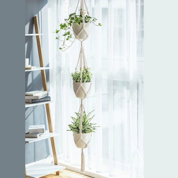 3 Tiers Macrame Plant hanger, 179 cm wall Hanging plant holder