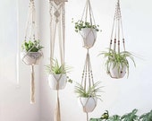 1 to 4Pcs set Macrame Plant hanger, macrame wall hanging for plants, hanging plant pot, hanging planter, boho decor, wall decor, home gifts