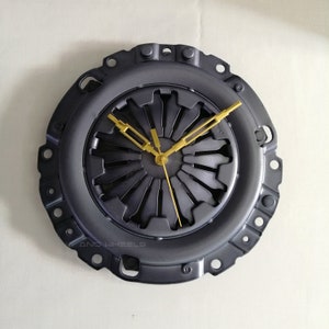 Clock | Wall Clock | Automotive Decor | Clutch Pressure Plate | Garage | Mancave | gunmetal | Industrial | Gift for him | Free Shipping