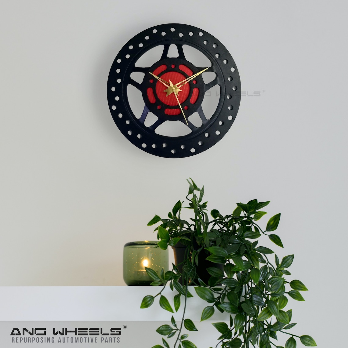 Motorcycles Elevated Brake Disc Wall Clock in Textured Black Etsy UK