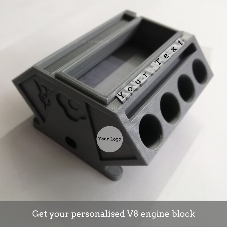 3D Printed V8 Engine Block Business Card Holder Desk Etsy Australia