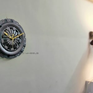 Clock Wall Clock Automotive Decor Clutch Pressure Plate Garage Mancave gunmetal Industrial Gift for him Free Shipping image 3