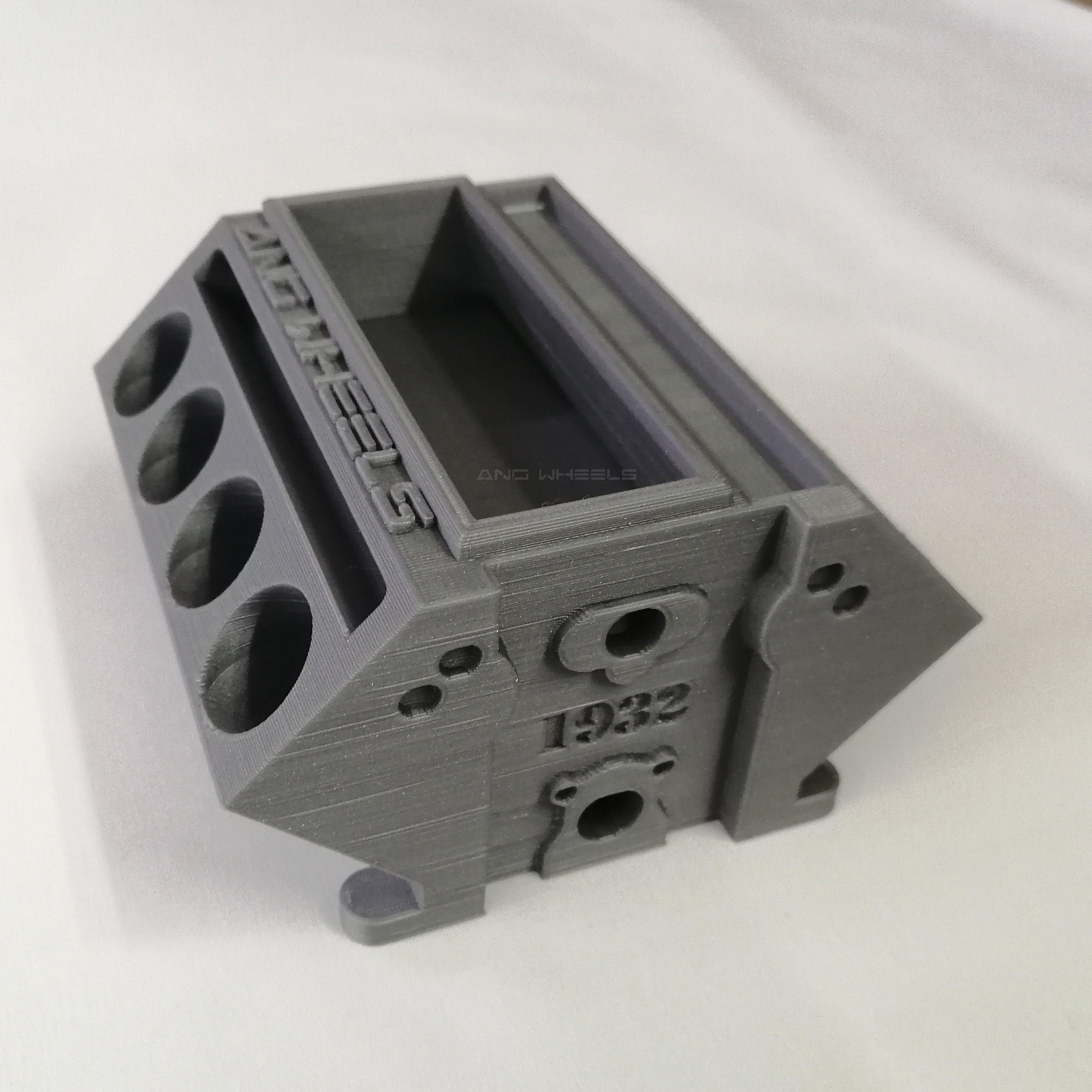 3D Printed V8 Engine Block Business Card Holder, Desk Accesories for