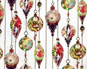 Ornaments in Natural-  from Festive Beauty - by Lara Skinner - for Robert Kaufman Fabrics - 100% Cotton Quilting Fabric