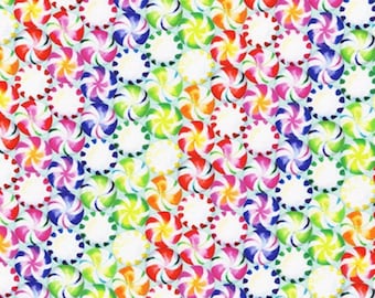 Peppermint Candies in Rainbow - from Glow by Wishwell - for Robert Kaufman Fabrics - 100% Cotton Quilting Fabric