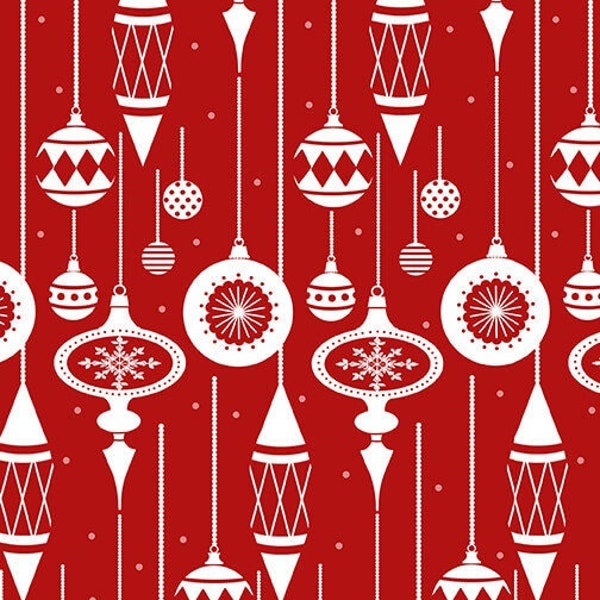 Ornaments - from Holiday Lane - by Jan Shade Beach for Henry Glass Fabrics - 100% Cotton Quilting Fabric