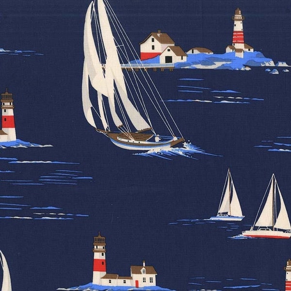 Windward in Navy -  from Yacht Club - for Michael Miller Fabrics - 100% Cotton Quilting Fabric