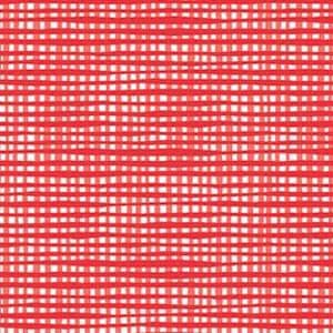 Plaid Tomato - from Happy! by Katie Webb - for Clothworks Fabrics - 100% Cotton Quilting Fabric
