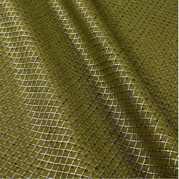 Metallic Grid Border in Ivy - from Jetty by Carolyn Friedlander - for Robert Kaufman Fabrics - 100% Cotton Quilting Fabric