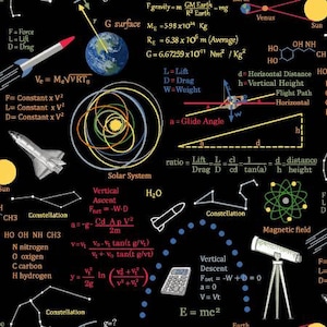 Graphics & Formulas - from Planetary Missions - for Studio E Fabrics- 100% Cotton Quilting Fabric