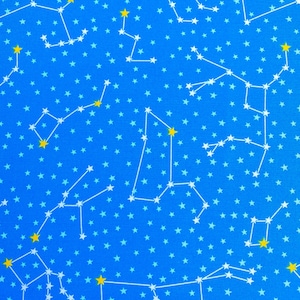 Constellations in Blue Yonder - from Dino-Soar by Andie Hanna - for Robert Kaufman Fabrics- 100% Cotton Quilting Fabric