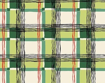 Mad About Plaid in Green - from Kitschy Cocktails - for Michael Miller Fabrics - 100% Cotton Quilting Fabric