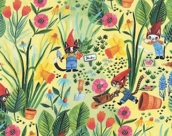 Gnome Sweet Gnome - by Miriam Bos - from Somebunny to  Love for Dear Stella Fabrics - 100% Cotton Quilting Fabric