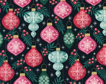 Berries & Baubles - from Winter Wonderland - by Helen Bowler - for Cloud9 Fabrics - 100% ORGANIC Cotton Quilting Fabric