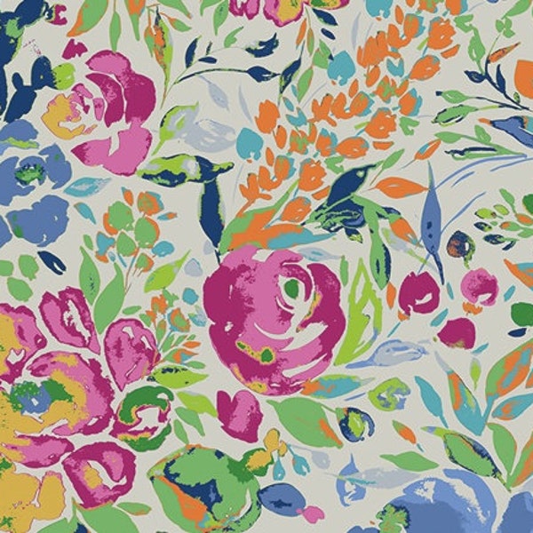 La Floraison Lit - from Indigo & Aster by Bari J. - for Art Gallery Fabrics - 100% Cotton Quilting Fabric