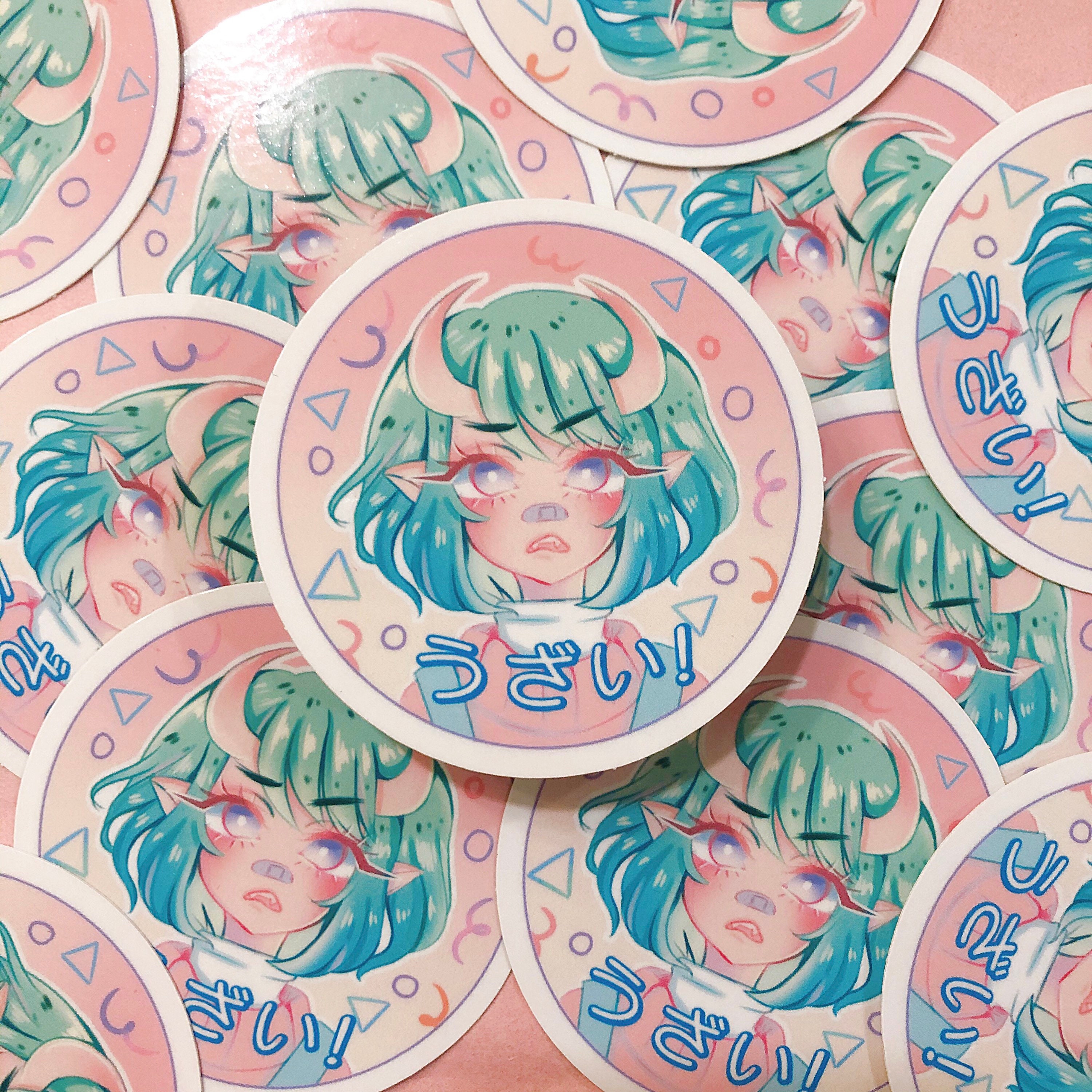 3inch Kawaii Cute Pastel Demon Girl Circle Anime Sticker -  Canada